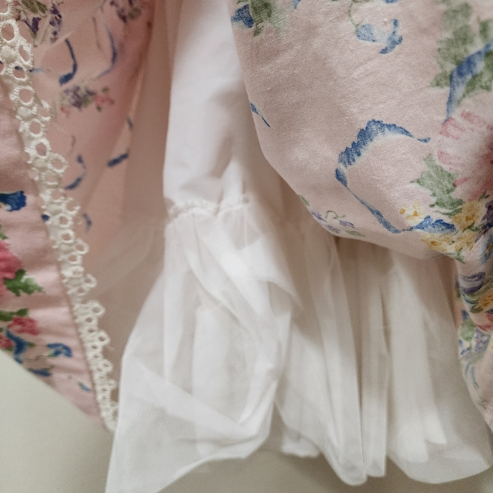 Vintage Daisy Kingdom Floral Dress Puff Sleeve Petticoat Lace Cottagecore size 8 - Picture 14 of 14